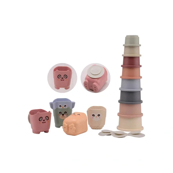 Johntoy - Bio Plastic Stackable Bucket And Bath Cups - Baby Activity Toys