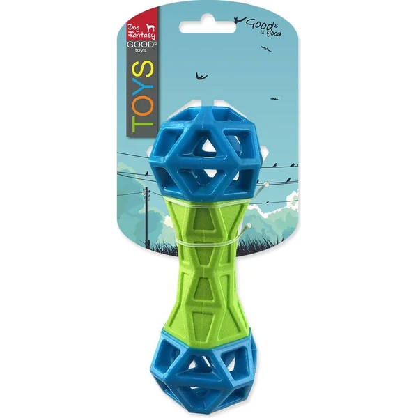 Jouet Dog Fantasy Os avec motifs géométriques qui couine vert-bleu 18x5,8x5,8cm