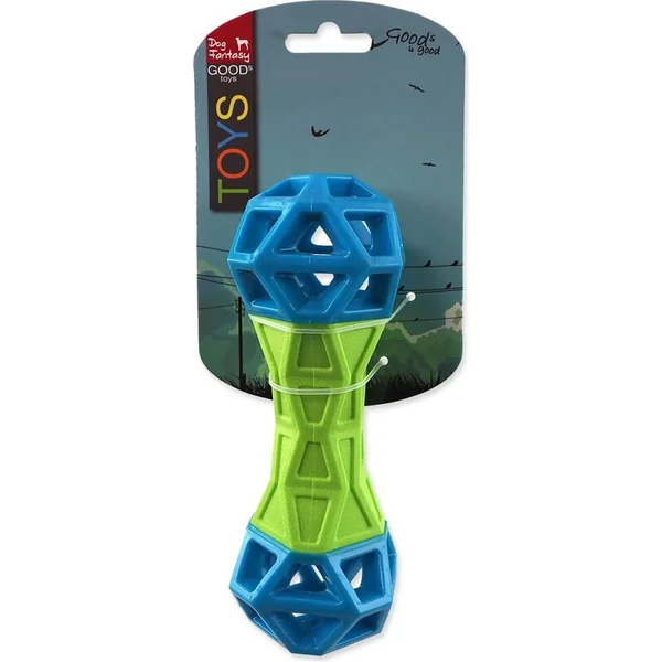 Jouet Dog Fantasy Os avec motifs géométriques qui couine vert-bleu 18x5,8x5,8cm