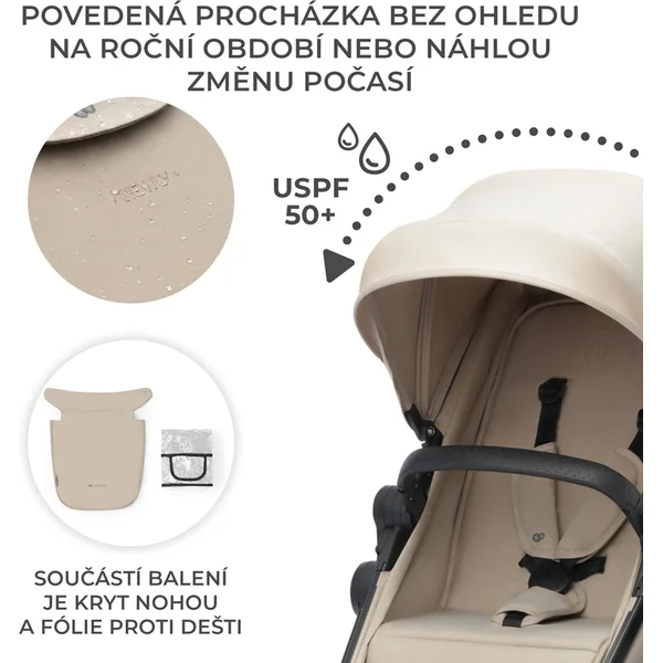 KINDERKRAFT Poussette combinée 4 en 1 Newly Classic Beige + Mink PRO