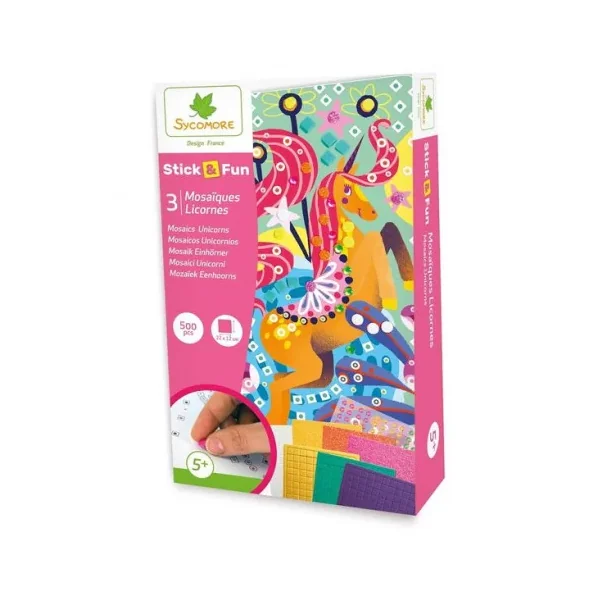 Kit 3 Mosaïques Licornes Sycomore | Loisirs Créatifs dès 5 ans