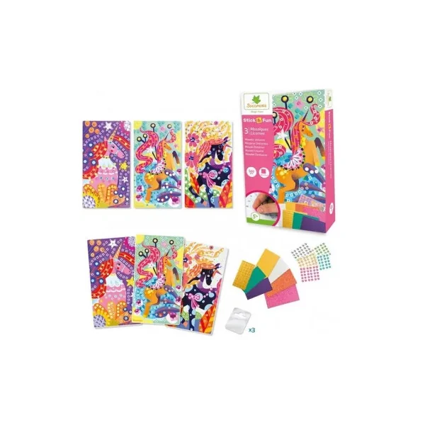 Kit 3 Mosaïques Licornes Sycomore | Loisirs Créatifs dès 5 ans