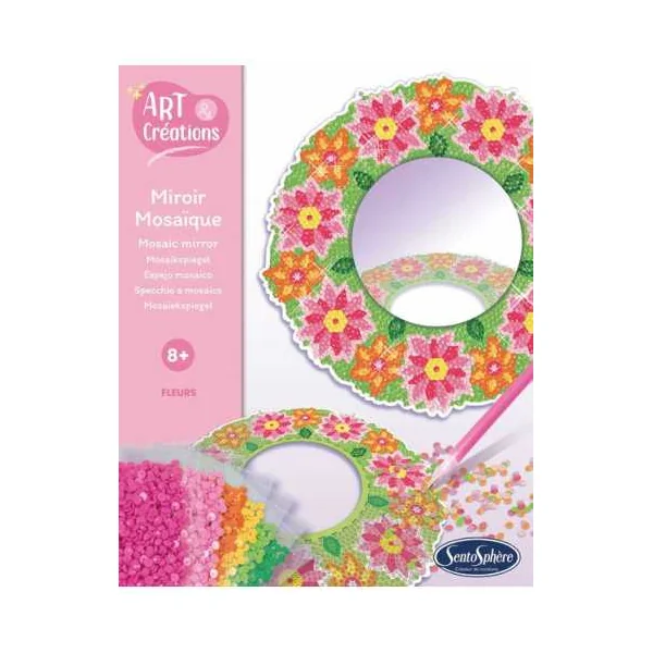 Kit Miroir à Décorer Mosaïques Fleurs Sentosphère - Loisirs 8+