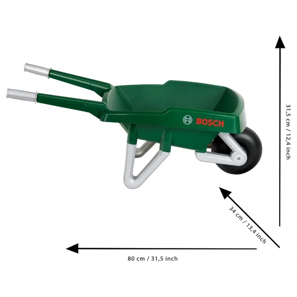 Klein - Outdoor Play Equipment - Bosch Garden Wheelbarrow - Robust Plastic - 18 Months+ - Developmental Growth