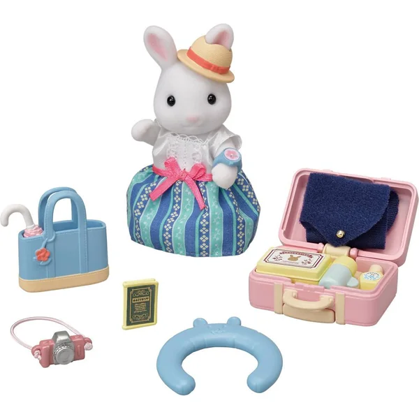 LA MAMAN LAPIN NEIGE ET SA VALISE DE WEEKEND - SYLVANIAN PERSONNAGES ET TENUES