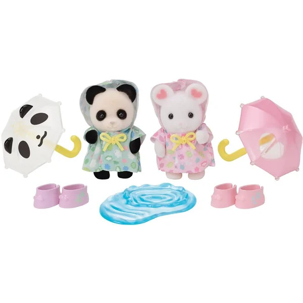 LE DUO DES BEBES EN HABITS DE PLUIE - SYLVANIAN TOUS POUR BEBES