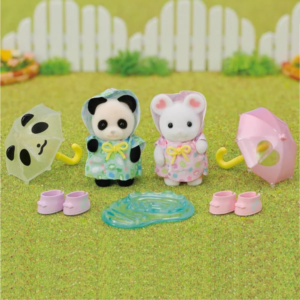 LE DUO DES BEBES EN HABITS DE PLUIE - SYLVANIAN TOUS POUR BEBES