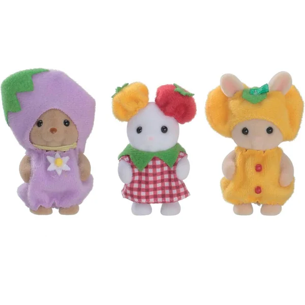 LE TRIO DES BEBES EN COSTUMES DE LEGUMES - SYLVANIAN TOUT POUR BEBE