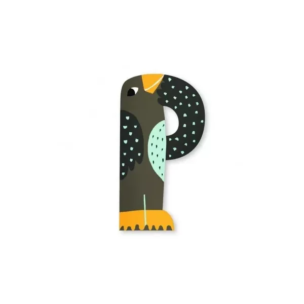 Lettre P en bois Michelle Carlslund - décoration Vilac - LaPouleAPois.fr