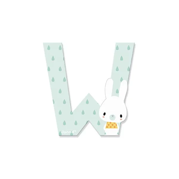 Lettre W en bois Pure - Janod - Décoration chambre d'enfant