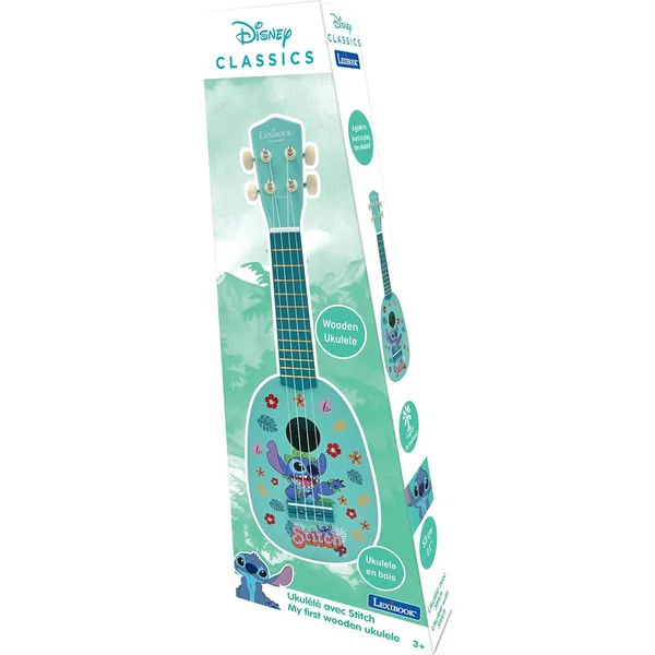 Lexibook Ukulélé en bois avec cordes en nylon 53 cm Disney Stitch