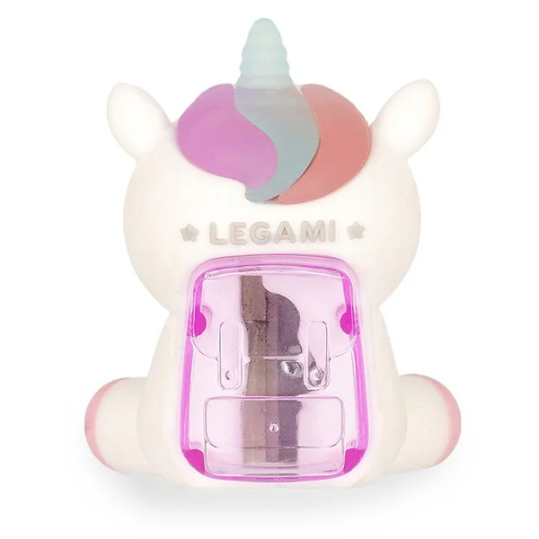 LIGHT-UP PEN. SHARPENER CONT. - SHARPENING IS MAGIC - UNICORN