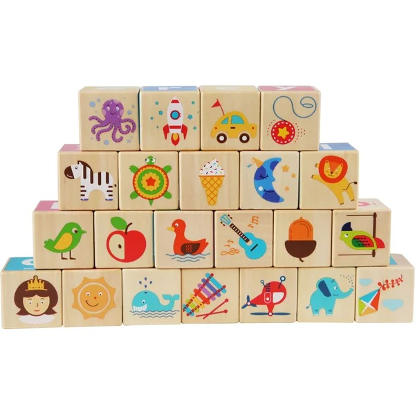 Lucy & Leo 262 Blocs intelligents - alphabet anglais - ensemble éducatif multifonctionnel en bois