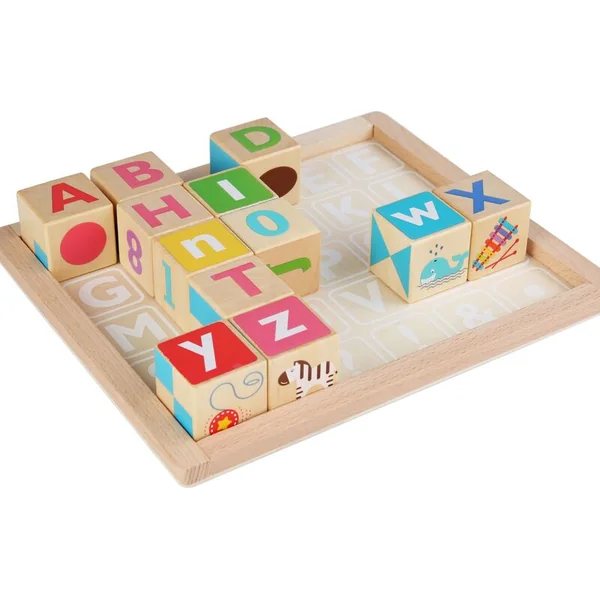 Lucy & Leo 262 Blocs intelligents - alphabet anglais - ensemble éducatif multifonctionnel en bois
