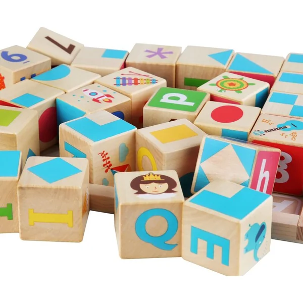 Lucy & Leo 262 Blocs intelligents - alphabet anglais - ensemble éducatif multifonctionnel en bois