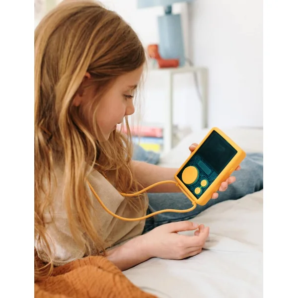 LUNII - FLAM - COQUE ANTI-CHOCS officielle jaune pour baladeur audio interactif FLAM – BOITE A HISTOIRES POUR ENFANT DES 7 ANS