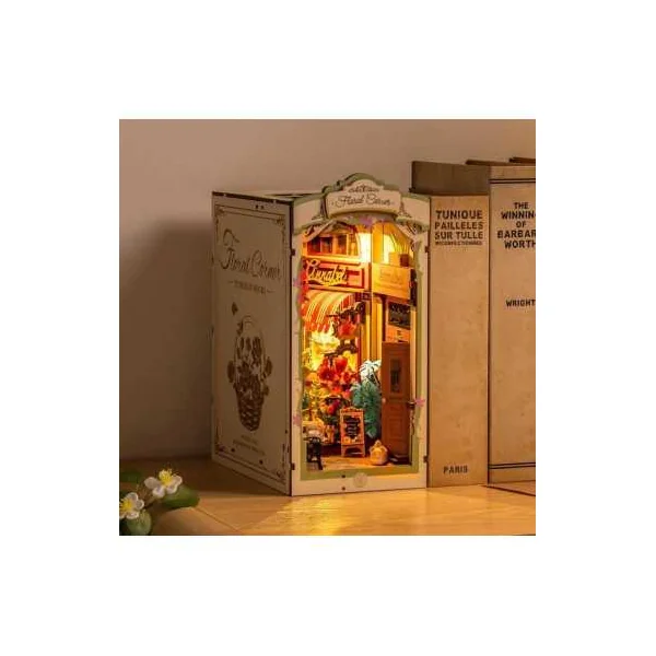 Maquette Book Nook Floral Corner Rolife | Puzzle 3D en Bois LED
