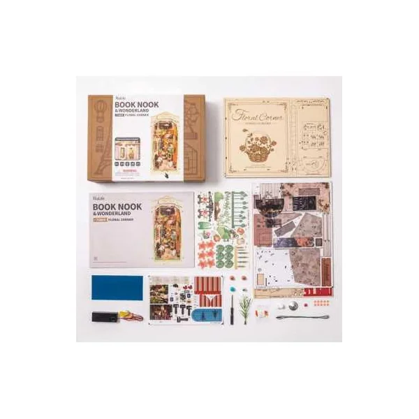 Maquette Book Nook Floral Corner Rolife | Puzzle 3D en Bois LED