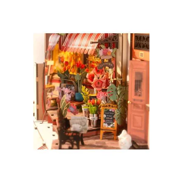 Maquette Book Nook Floral Corner Rolife | Puzzle 3D en Bois LED