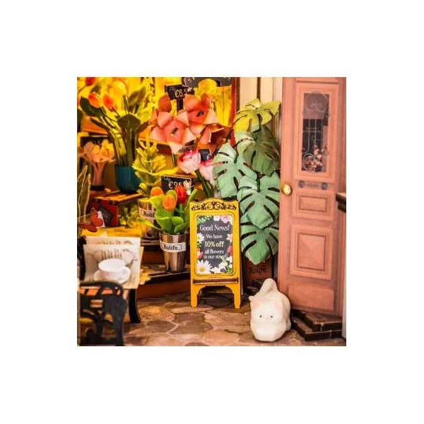 Maquette Book Nook Floral Corner Rolife | Puzzle 3D en Bois LED
