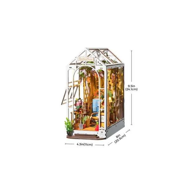Maquette Book Nook Garden House Rolife | Puzzle 3D en Bois LED