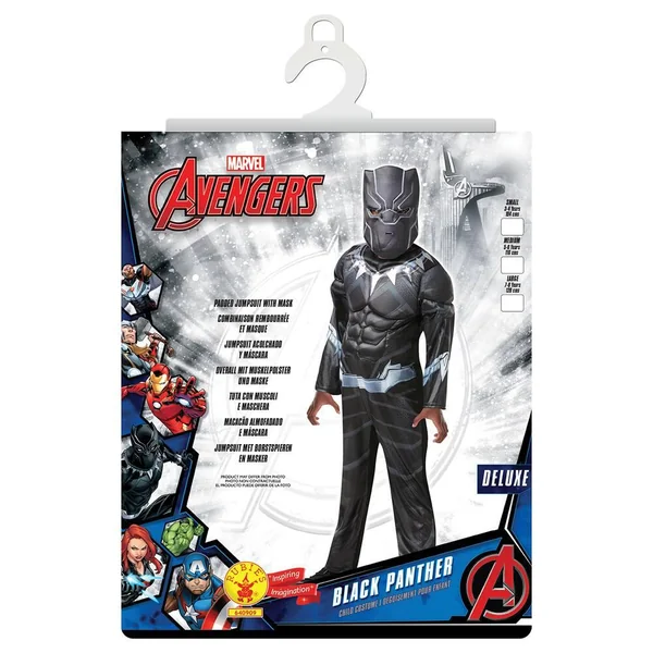 MARVEL - AVENGERS - DEGUISEMENT - BLACK PANTHER - LUXE TAILLE S 3-4 ANS