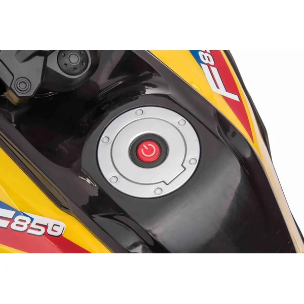 Moto électrique BMW F850 GS, sous licence, batterie 12V, roues souples EVA, moteur 2 x 35W,