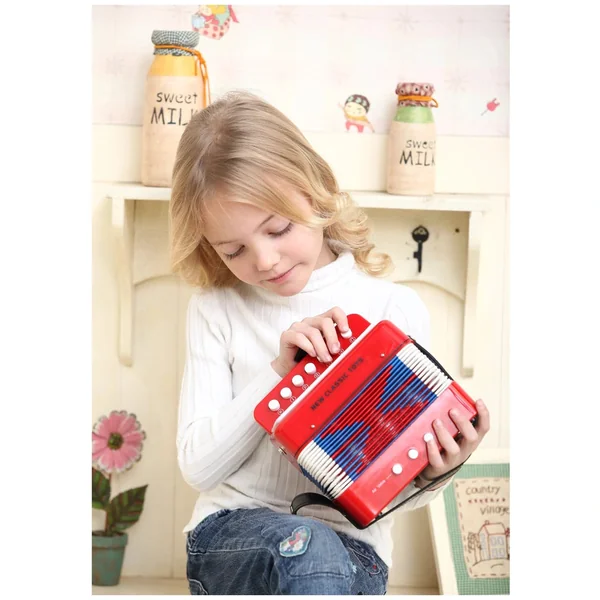 New Classic Toys - Accordion With Music Book - Red - Musical Instruments