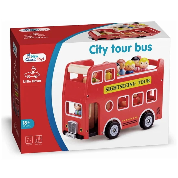 New Classic Toys - City Tour Bus With 9 Play Figures - Play Vehicles
