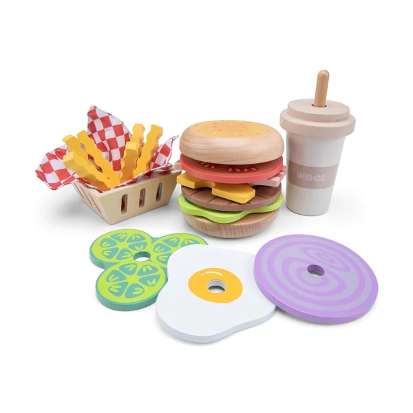 New Classic Toys - Pretend Professions - Fast Food Play Set - Wooden - 3 Years