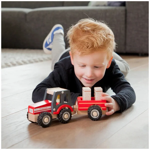 New Classic Toys - Tractor With Trailer - Hay Stacks - Play Vehicles