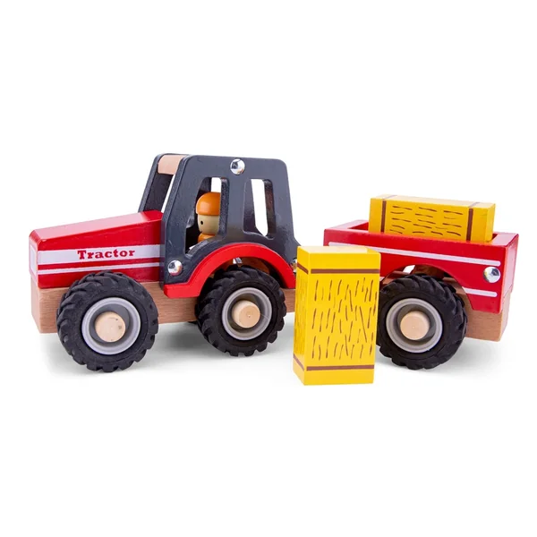 New Classic Toys - Tractor With Trailer - Hay Stacks - Play Vehicles