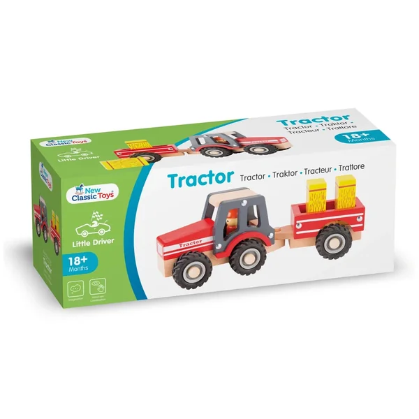 New Classic Toys - Tractor With Trailer - Hay Stacks - Play Vehicles
