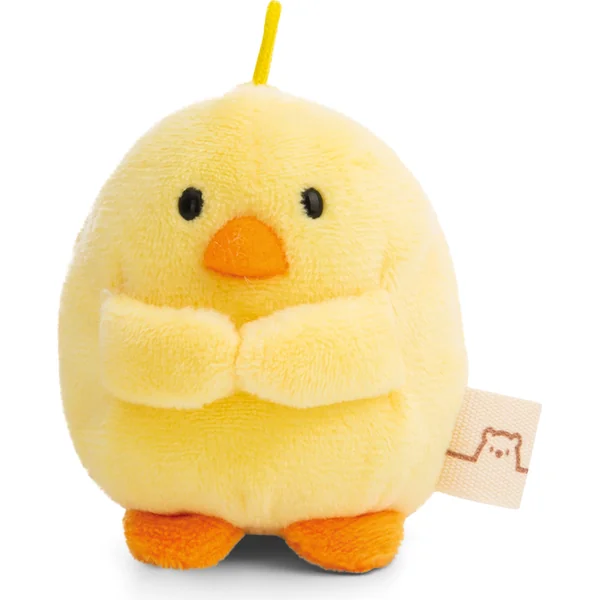 NICI peluche MyMochi Poulet Tschieps 8 cm en costume de cuisse de poulet et sauce chili.