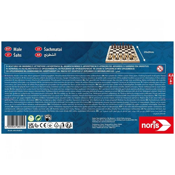 Noris - Deluxe Chess in wooden box - Board Games - International Edition - Board Games