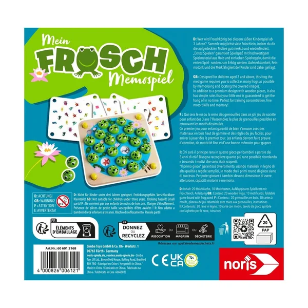 Noris - My Frog Memory Game - Board Games - International Edition - Board Games