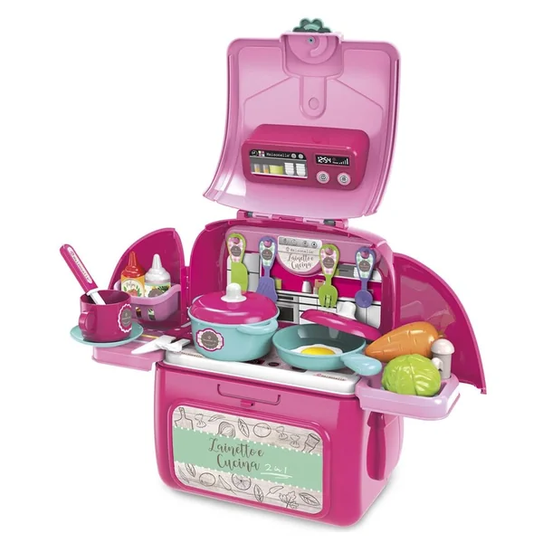 ODS - Pretend Professions - Zainetto Cucina 2-in-1 Kitchen Backpack - Pink - 3 Years