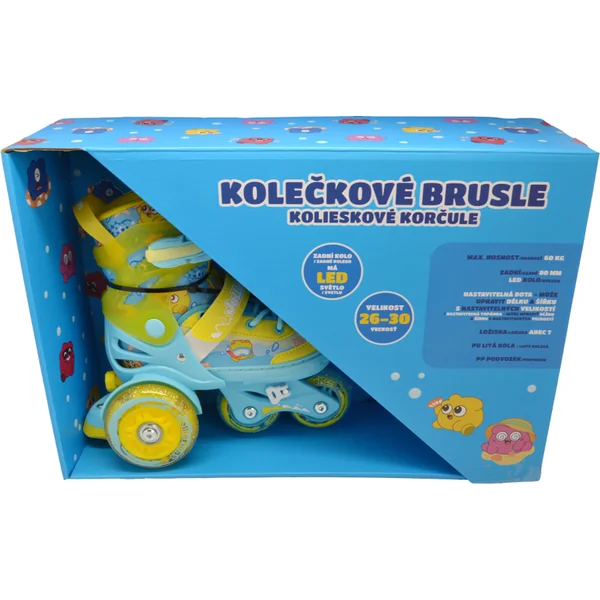 Patins à roulettes lumineux pour enfants - Jaune (taille 26-30)