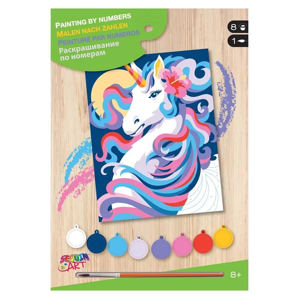 PEINTURE PAR NUMERO DÉBUTANT - LICORNE AU CLAIR DE LUNE