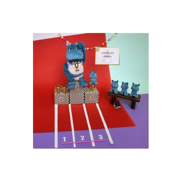 Peluche Bibou l'hippopotame bleu - Les Ptipotos by Déglingos - Naissance