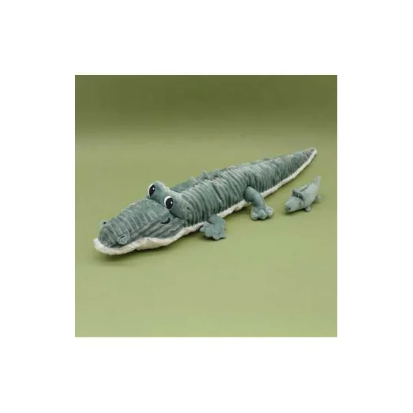 Peluche Croketou le crocodile maman et bébé vert - Les Ptipotos by Déglingos
