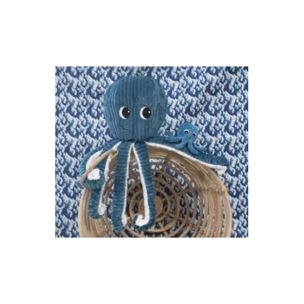 Peluche Filou la pieuvre bleu - Les Ptipotos by Déglingos