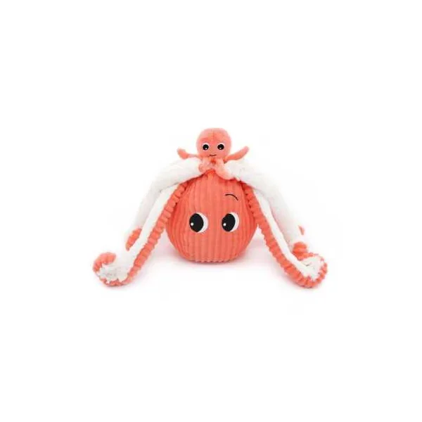 Peluche Filou la pieuvre corail maman bébé - Les Ptipotos by Déglingos