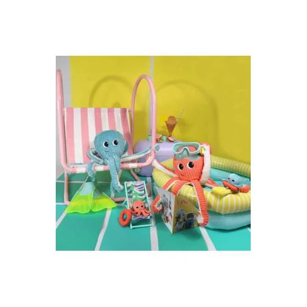 Peluche Filou la pieuvre corail maman bébé - Les Ptipotos by Déglingos