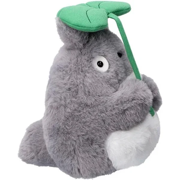 PELUCHE GHIBLI - NAKAYOSHI TOTORO GRIS AVEC FEUILLE - MON VOISIN TOTORO