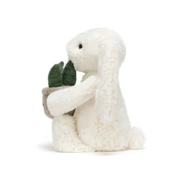 Peluche Lapin crème avec plante - Jellycat - Idée cadeau - Dès la naissance