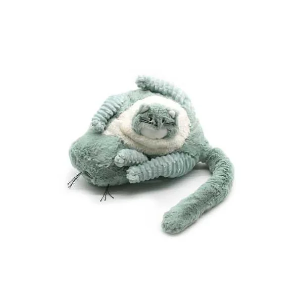 Peluche Miaou le chat maman et bébé vert menthe - Les Ptipotos by Déglingos