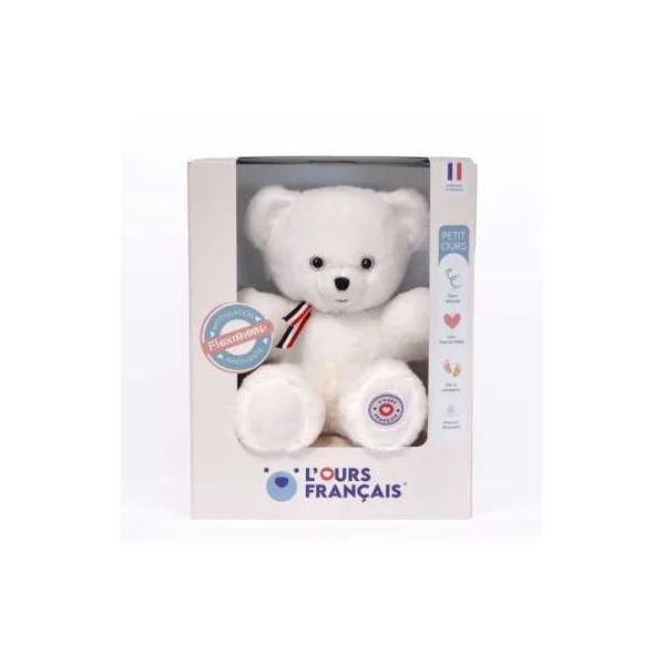 Peluche Petit Ours Blanc 25 cm - L'Ours Français | Made in France