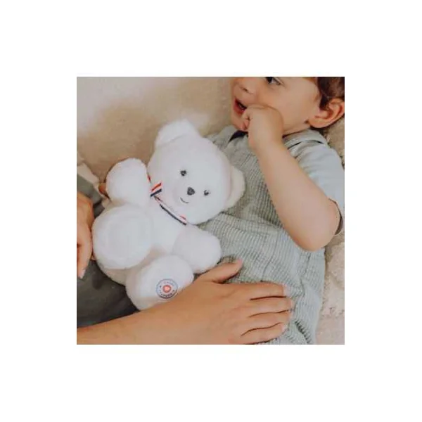 Peluche Petit Ours Blanc 25 cm - L'Ours Français | Made in France