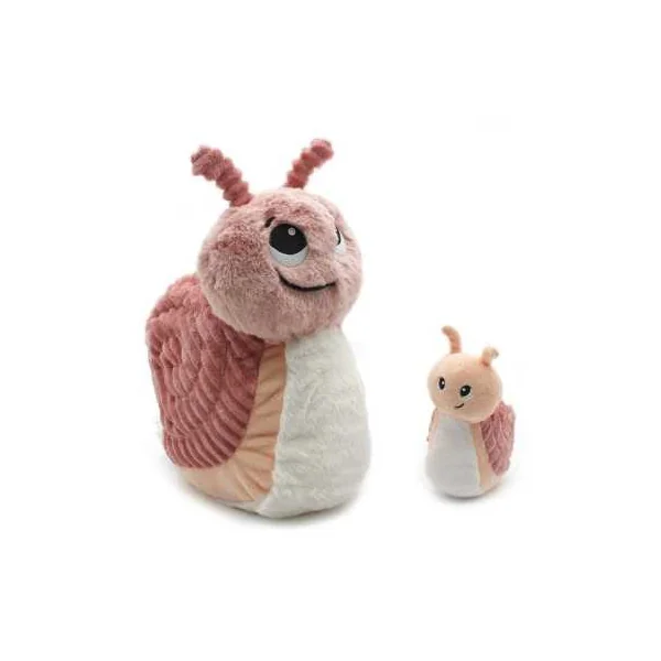 Peluche Speedou l'escargot maman et bébé rose - Les Ptipotos by Déglingos